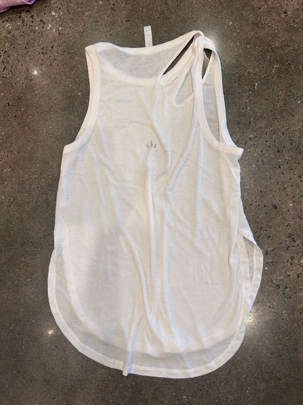 ALO Yoga White Ribbed Tank Top